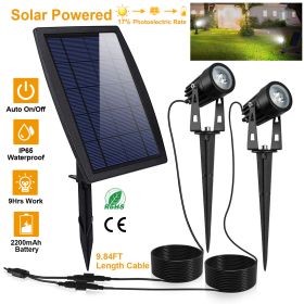 Twin Solar Spotlight Outdoor Light Sensor Lamps Wall Lawn Garden Pathway Waterproof