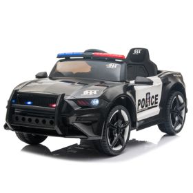 12V Kids Ride On Car ,Police sports car,2.4GHZ Remote Control,LED Lights,Siren,Microphone,Black