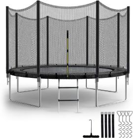 Simple Deluxe Trampoline for Kids with Safety Enclosure Net Wind Stakes 12FT Simple Deluxe 400LBS Weight Capacity Outdoor Backyards Trampolines with N