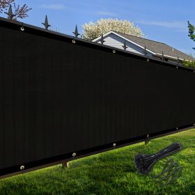 Artpuch Privacy Fence Screen Black Customized Outdoor Mesh Panels for Backyard, Balcony,Patio,Construction Site with Zip Ties (Color: Black, size: 3x227 ft)