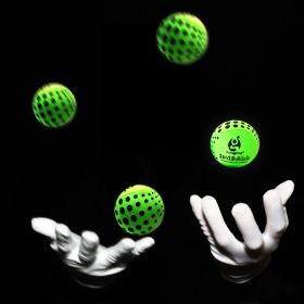 DSJUGGLING 4 Pieces Washable Juggling Balls for Beginners and Professionals Set of 4 100g Each - Soft Easy Juggle Balls (Color: Green Dot)